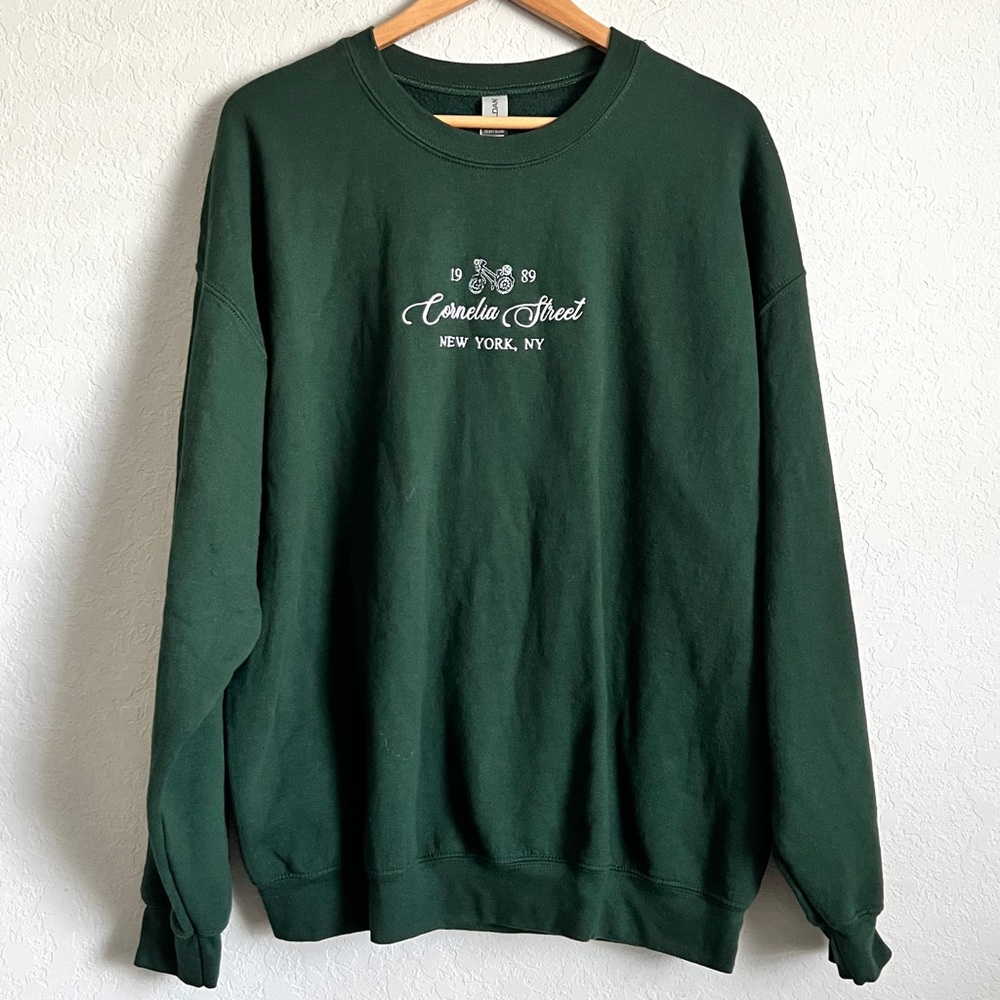 Cornelia Street New York 1989 Crewneck Sweatshirt Taylor Swift-Inspired Green XL